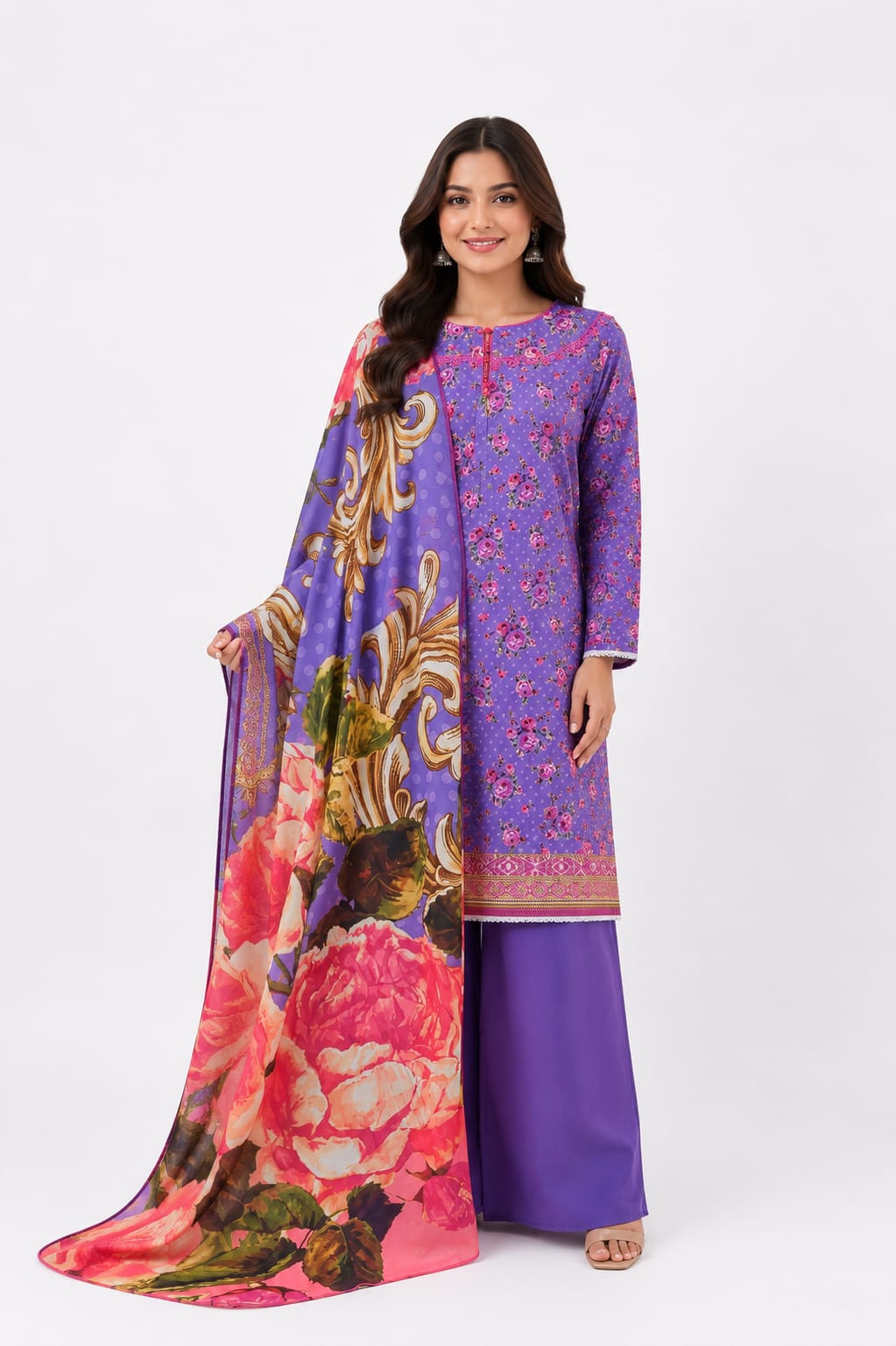 112411a7-de57-4ade-9327-be9306997c5d (1) Printed Lawn Dress - Image 1